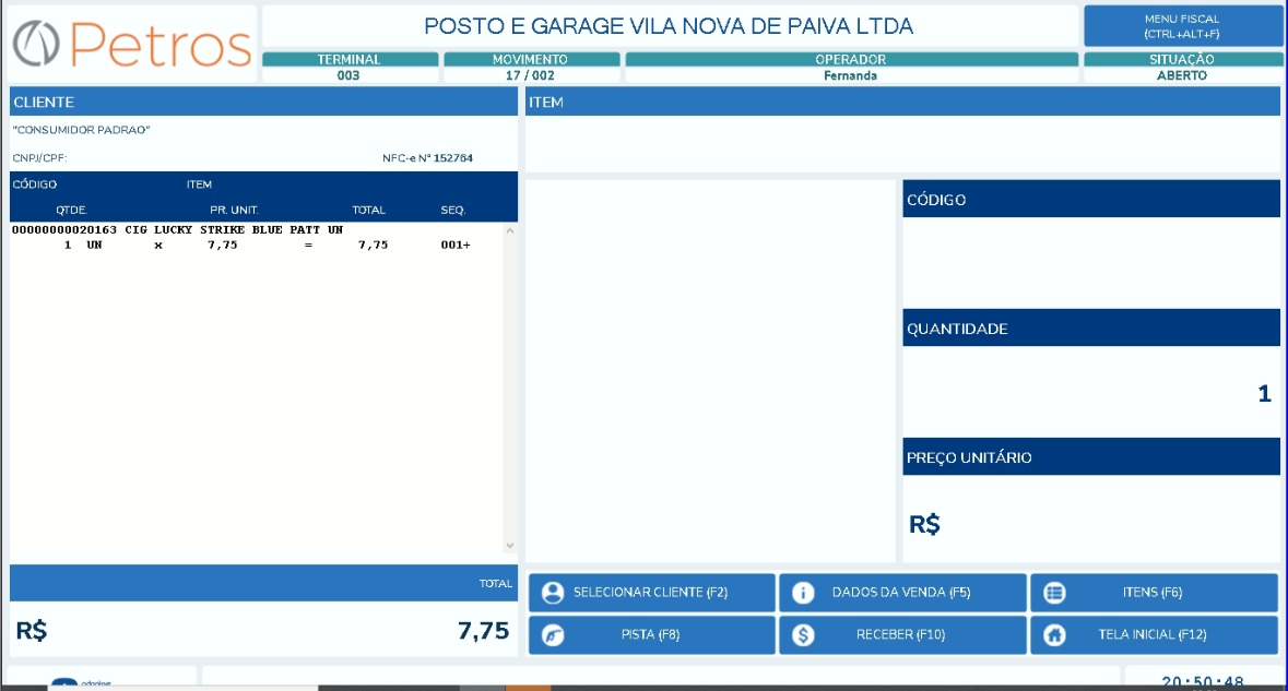 PDV Petros em loja de conveniência